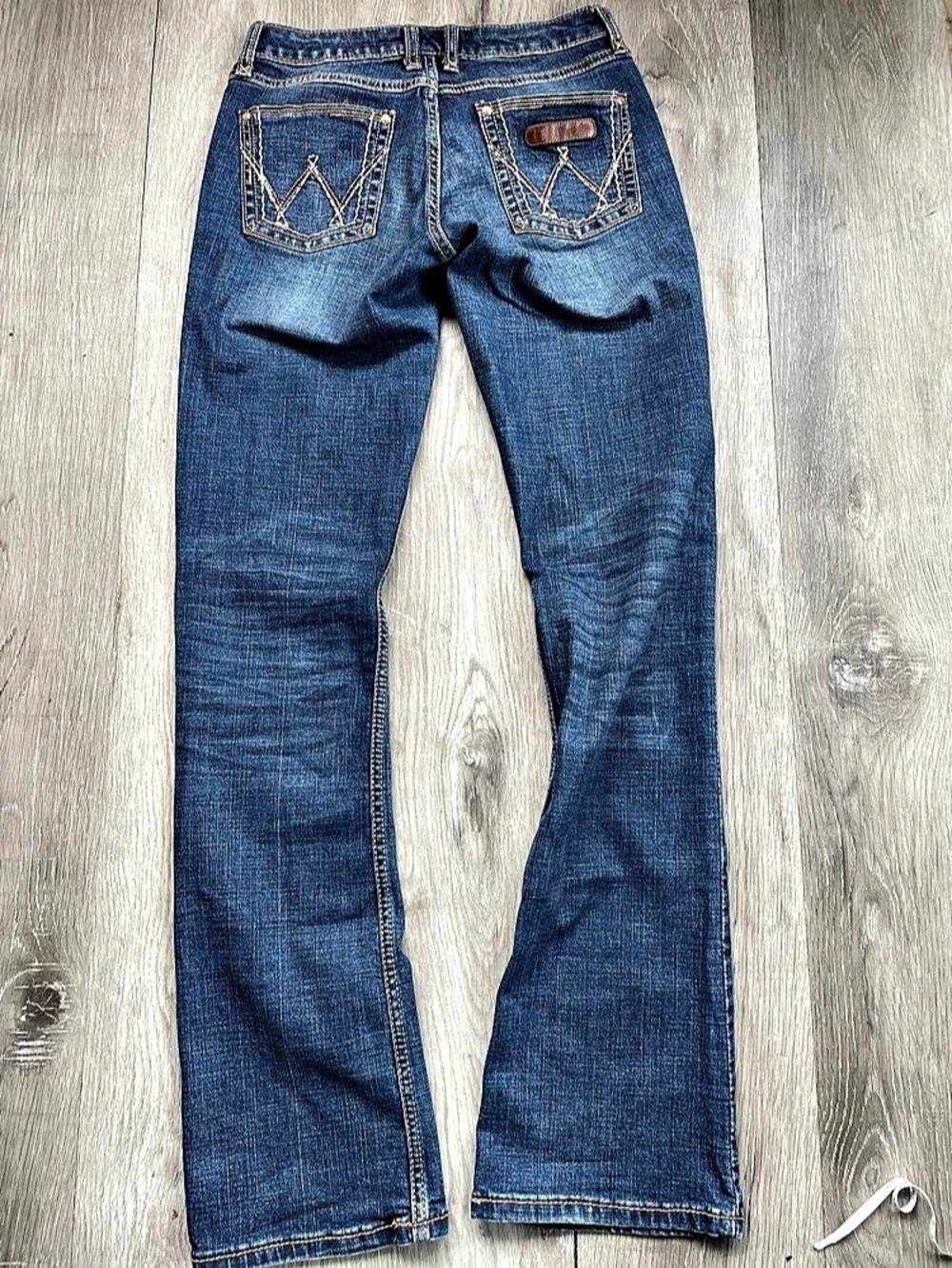 Wrangler Retro Mae Mid Rise Bootcut Jeans Blue Waist 34